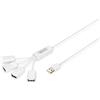 DIGITUS USB-Hub - 4 porte - USB 2.0 ad alta velocità - 480 MBit/s - Spider USB Hub - Alimentazione via USB / Alimentazione - Bianco, Versione Spider