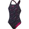 Speedo HyperBoom Allover Medalist Costume da Bagno per Donna, Nero/Rosa, 32