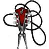 Moranse Bolo Cravatta con Chitarra Music Lover Design Cowboy e Vera Pelle Vacchetta Corda