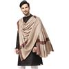 Weavers Villa Lohi/scialle da uomo in lana beige con bordo intrecciato [127 x 254 cm]