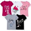 T2F T-Shirt (Pacco da 5) Bambine e Ragazze