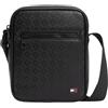 Tommy Hilfiger Uomo Borsa a Tracolla Embossed Flag Mini Reporter con Logo, Nero (Black), Taglia Unica