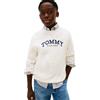 Tommy Hilfiger Bambino Pullover Graphic Cable Sweater Motivo a Trecce, Bianco (Ivory Silk), 8 Anni