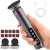 Gaethra Rimuovi calli elettrico 2 in 1 con fresa per unghie, 9 velocità, indicatore della batteria LED, set per pedicure e manicure ricaricabile, con dischi abrasivi sostituibili, USB-C (grigio)
