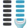 ZABOUL Confezione da 11 testine di ricambio per lime elettroniche Amope Pedi Perfect, include 6 testine di ricambio extra grosse e 5 regolari a grana grossa, compatibili con amope (nero + blu)