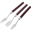 HEMOTON 3 Pezzi Spatola per Pittura, Coltello per Pittura Artistica, Set da 3 in Metallo e Legno, Forme Diverse, per Colori a Olio e Acrilici, per Artisti Professionisti e Appassionati