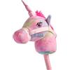 TRENDHAUS Rainbow Power 968869 - Cavallo a forma di unicorno, circa 11,5 x 24 x 77 cm, Hobby Horse con suono, cavallo a bastoncino nei colori dell'arcobaleno