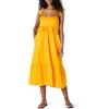 Amazon Essentials Maxi Abito a Balze a Trapezio, Vita Impero, Scollo a Cuore, in Raso di Cotone Donna, Giallo Drato, XXS