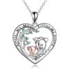YFN Collana con ciondolo a forma di animale, in argento Sterling, con ciondolo a forma di cuore, gioiello rotondo, normale, Argento sterling, Non pietra preziosa