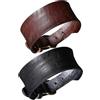 TEMPNAP Bracciale da Uomo in Cuoio Vintage Punk Stile Retrò 2 Pezzi Design alla Moda e Comfort per Feste e Eleganti