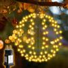 SALCAR Luci natalizie a LED per esterni, 30 cm, 120 LED, impermeabili, 8 modalità, con timer, funzione di memoria, per giardino, feste, interni, soggiorno, bianco caldo