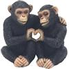 L & P Home & Gifts Lesser & Pavey Cheeky Monkeys Twin Heart | Ornamento decorativo per la casa con due scimmie in un design a cuore, statuetta giocosa per mensole o caminetti, idea per gli amanti degli animali e della