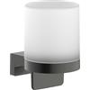 hansgrohe AddStoris S - Dispenser di sapone bagno, dispenser di lozione per montaggio a parete, distributore di sapone liquido, fissaggio nascosto, accessori bagno, cromo nero spazzolato, 41765340