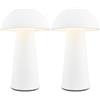 Briloner - Mini lampada da tavolo a LED wireless con touch, dimmerabile a gradini, IP44, lampada da comodino, lampada da lettura, lampada a batteria, lampada da esterno, 12x19,5 cm (PxA), bianco