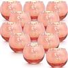 LAMORGIFT Set di 12 portacandele votivi in vetro mercurio color oro rosa, portacandele per la decorazione della casa e centrotavola per matrimoni/feste