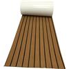 KOMBIUDA Tappeto Antiscivolo per Barca 45x240cm in PVC Effetto Teak Sintetico Marrone, Cuscino Protettivo e Ammortizzante per Decorazione Ponte Yacht