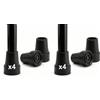 PEPE Mobility Puntali per Stampelle e Bastoni 21-22 mm, Nero Opaco (4 pz) (Confezione da 2)