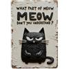 Papient Targa in metallo vintage con scritta Black Cat Meow, per casa, bar, giardino, interni ed esterni, decorazione da parete retrò, 20,3 x 30,5 cm