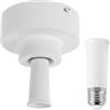 CALLARON Adattatore Portalampada E26 E27 in Metallo e Plastica Bianco | Base Solida per Ventilatore da Soffitto, Compatibile con Lampade e Attacchi, Installazione Rapida, Ufficio e Salotto