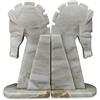 CBAM Set Fermalibri Cavalli in Marmo Naturale Bianco Italiano Bookend Set in Italian Natural Marble h 22cm