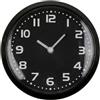 MIJOMA Orologio magnetico rotondo 8 cm - piccolo orologio da parete con movimento al quarzo e sospensione - silenzioso e compatto - ideale per frigorifero, armadietto, ufficio, cucina, bagno (nero)