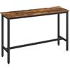 VASAGLE Tavolo da Bar Rettangolare Stretto, Tavolo da Cucina, Tavolo da Pranzo, Telaio in Metallo, 40 x 140 x 90 cm, Facile da Montare, Design Industriale, Marrone Vintage e Nero Inchiostro LBT140B01
