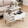 YITAHOME Tavolino con piano sollevabile e scomparto nascosto, ripiano regolabile, sollevatore a molla, tavolino con vano portaoggetti per soggiorno, 80 x 40 x 61,5 cm