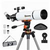 Outsunny Telescopio Astronomico con 80mm Apertura/500mm 40X/16X Telescopio