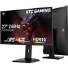 Monitor Gaming 240Hz 27 Pollici | Fhd@240Hz | Supporto Regolabile | Pannello IPS