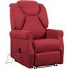 POLTRONE ITALIA Poltrona Relax Alzapersona Zero Gravity 2 motori reclinazione indipendente schienale pediera Roller 4 ruote per spostamento utente anziani antimacchia Rosso