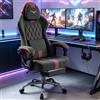 Soontrans Sedia Gaming Massaggiante, Poggiapiedi, Velluto, Righe rosse | Sedia da Gaming Ergonomica, Schienale Regolabile a 90-145°, Regolabile in Altezza, Poltrona da Gaming Carico 113kg