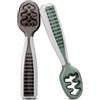 NumNum Cucchiaini Silicone Neonato - Set Svezzamento 2 Cucchiai Grigio Tempesta/Verde Ghiaccio per Neonati e Bambini
