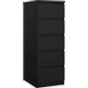 Dmora - Cassettiera Joelle, Settimino multiuso, Comò camera da letto, Mobile con cassetti, 50x40 h111 cm, Nero