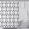 ASKLUND Tenda Doccia Antimuffa 180x180 Strisce, Lavabile Impermeabile, in tessuto Poliestere, con 12 Anelli e Pesi in Basso, per la Vasca da Bagno e il Bagno