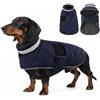 ASENKU Cappotto Invernale Cane M per Taglia Media, Giacca Impermeabile Antivento Riflettente, Fodera in Pile Calda, Velcro Regolabile, Apertura Collare - Per Beagle, Bassotto, Cavalier King