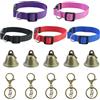 MERVYNGLYNNHUNTER 5 Collari di capra regolabili per animali domestici con campana, collare classico regolabile con 5 portachiavi per gatti, cani, capre, pecore (5 colori)
