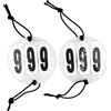JA Horse JA7002 - Numeri di partenza per torneo per cavalli, 3 cifre, numeri di testa per briglie e coprisella, set robusto, bianco, per sport da torneo, rotondi, 9 cm, con elastico