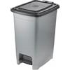 keeeper 1031516000000 keeeper "olaf" bidone a pedale, 40 litri, PP, argento chiaro