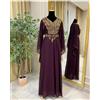 Fatto a mano Abito da vino abito in caftano islamico Dubai elegante Abaya Farasha design...