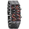 JewelryWe Uomo Donna Moda silicone LED di Sport Braccialetto Lega Orologio da Polso Digitale Rosso