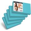 OFITURIA Flashcards A6 Azzurre Lisce 100 Pezzi, Cartoncini Studio