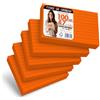 OFITURIA Flashcards A7 Arancioni Rigate 100 Pezzi, Cartoncini Studio