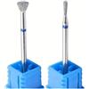 Natury Nails Set di 2 frese diamantate per fresa unghie, a forma di cono invertita, manicure russa, cuticole, grana media (set 1)