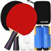 SereneLife Set di Racchette Ping Pong, Set Tavolo Ping Pong con Rete Ping Pong da Tavolo, 3 Palline Ping Pong