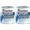 Maxmeyer Smalto All'Acqua Poliuretanico Brillante Bianco 0,125 L (Confezione da 2)