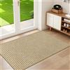 BEISIFLOOR Zerbino per Ingresso 80 x 120 cm, Ultra Sottile Zerbino Interno ed Esterno Assorbente, Lavabile in Lavatrice Tappeto Ingresso Interno Antiscivolo, Tappetino Entrata, Beige Bianco