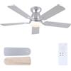 Mpayel - Ventilatori a soffitto con luci e telecomando/app, ventilatore da soffitto da 46 pollici con montaggio a incasso regolabile e motore a corrente continua, ventilatore a soffitto a profilo