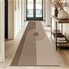 Capslpad Tappeto passatoia per corridoio, 80 x 300 cm, antiscivolo, lavabile, effetto iuta, per cucina, soggiorno, corridoio, ingresso, marrone
