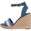 Tommy Hilfiger Espadrillas Espad Webbing da Donna con Zeppa Alta, FW0FW09342, Denim (Denim), 40