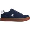 Calvin Klein Uomo Sneakers con Suola Preformata Classic Laceup in Pelle Scamosciata, Blu (CK Navy/Bright White/Gum), 43